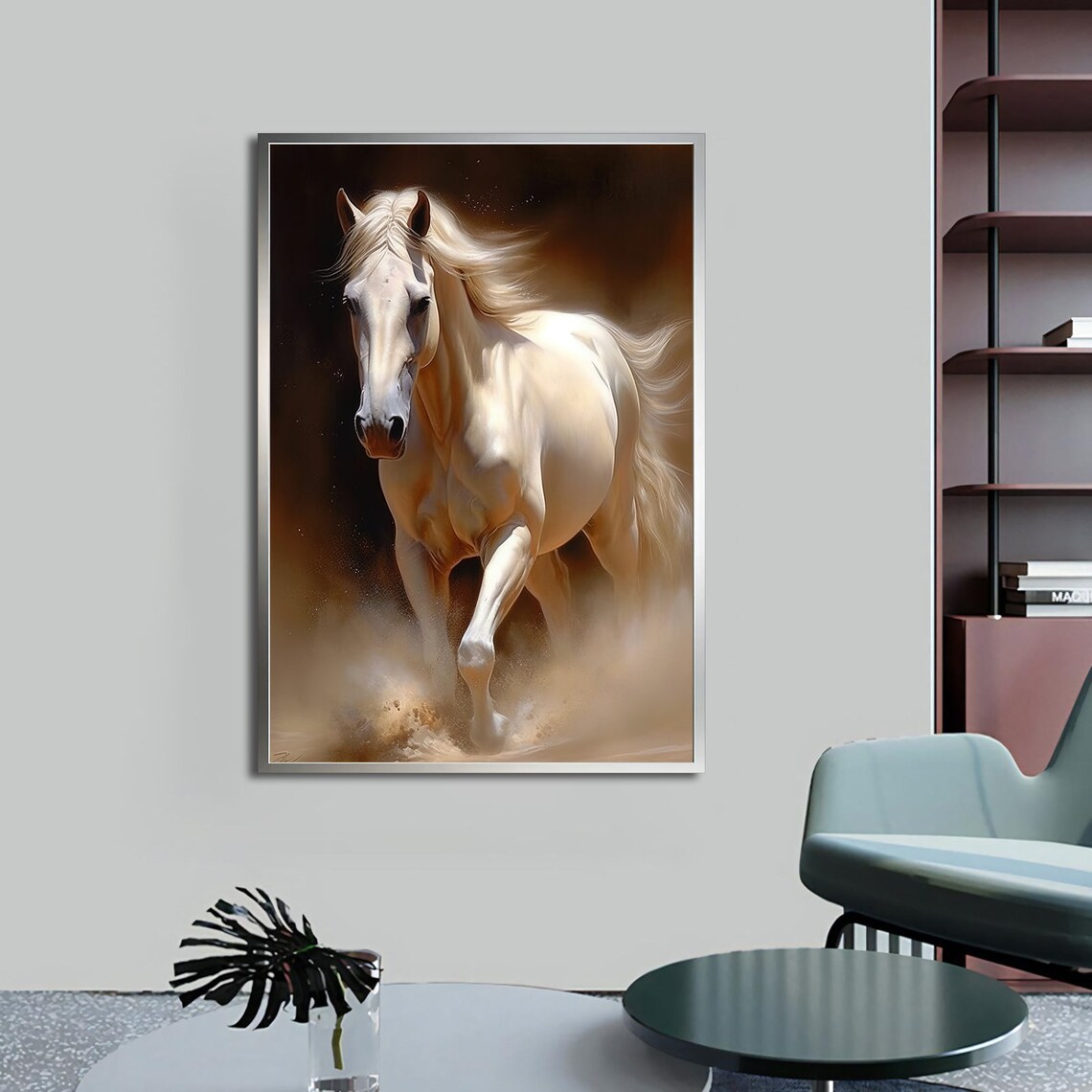 White Horse Modern Art Print for Home and Office - Image 5