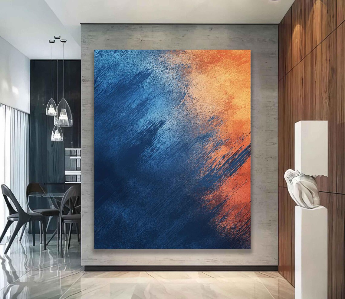 Mark Rothko Orange And Blue Abstract Colorful Mixed Framed Wall Art For Your Home And Office Modern Minimal Art - Image 2