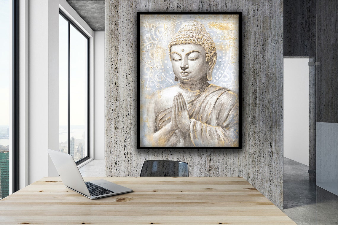 Buddha Print Wall Decor White Buddha Wall Art Buddha Wall Art Spiritual Art Religious Wall Art - Image 2