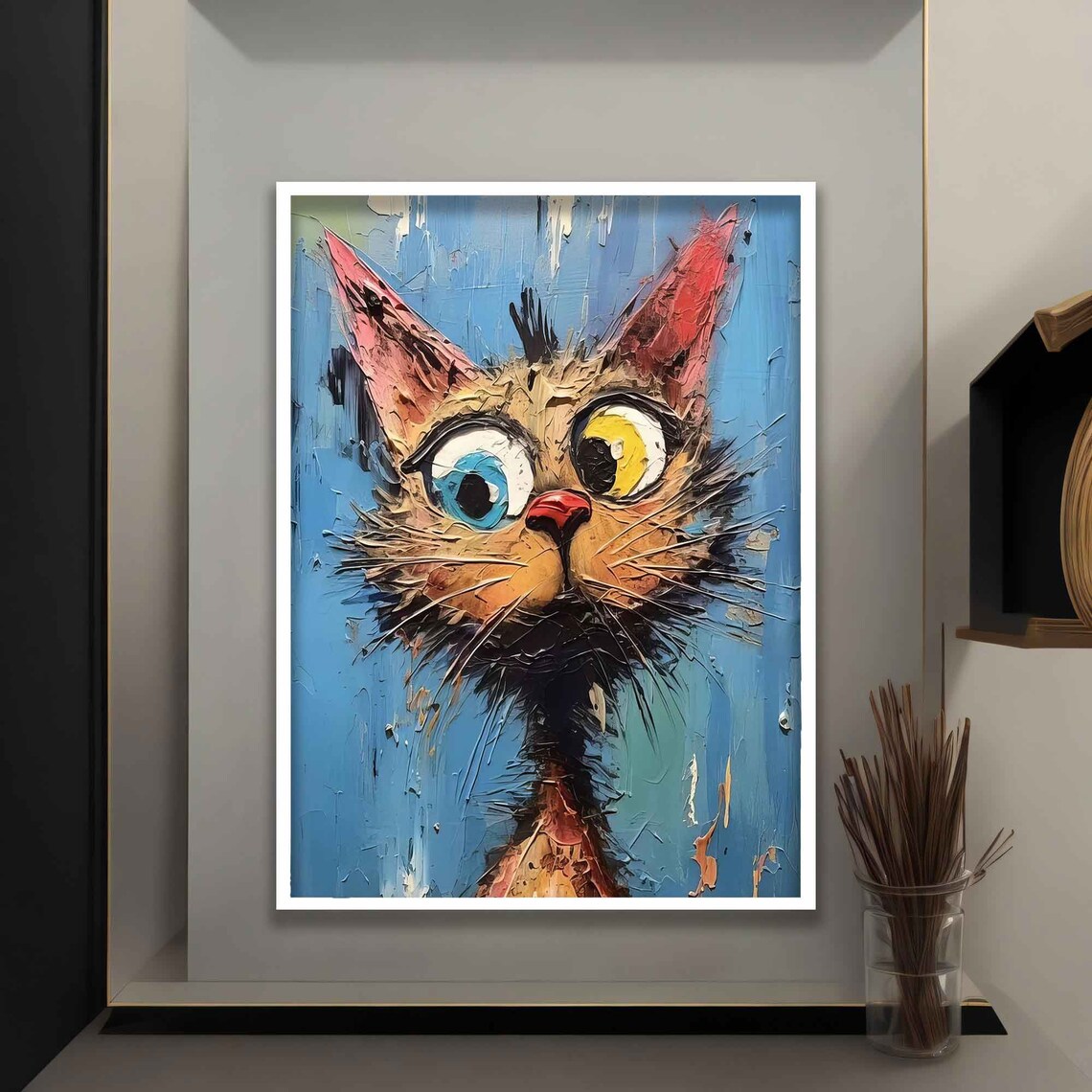 Confused Cat Pop Art Poster, Cute Funny Cat Print - Image 4