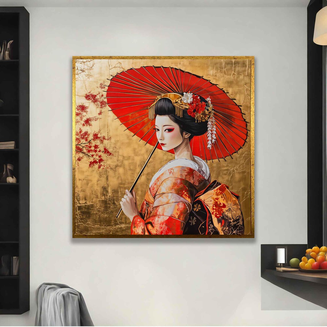 Geisha Umbrella Traditional Japanese Art Print - Image 2