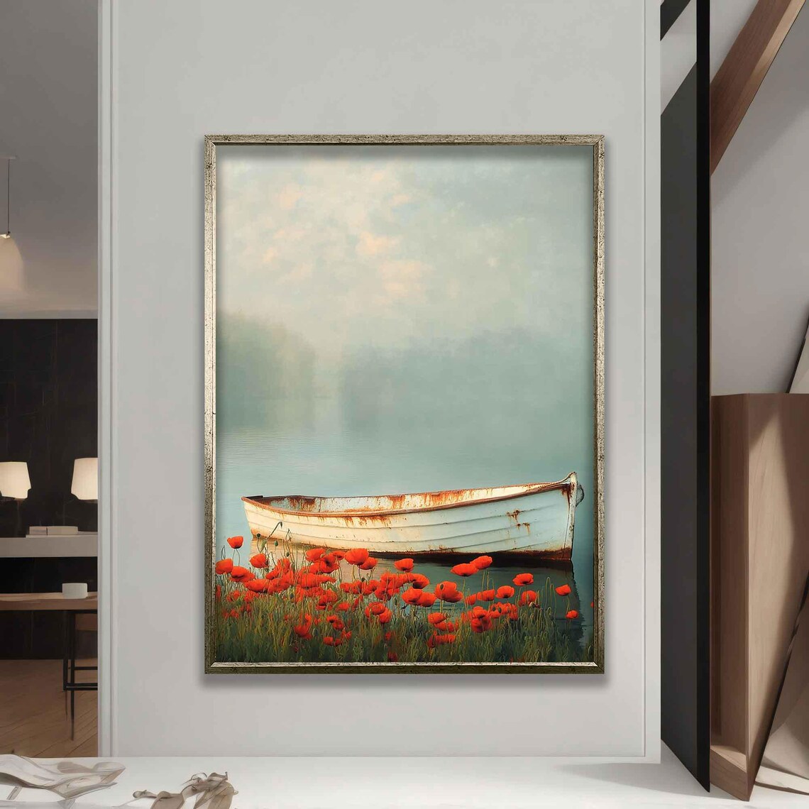 Classic Row Boat On The Beach Nautical Charm Cottage Farmhouse Decor Coastal Vintage - Image 5
