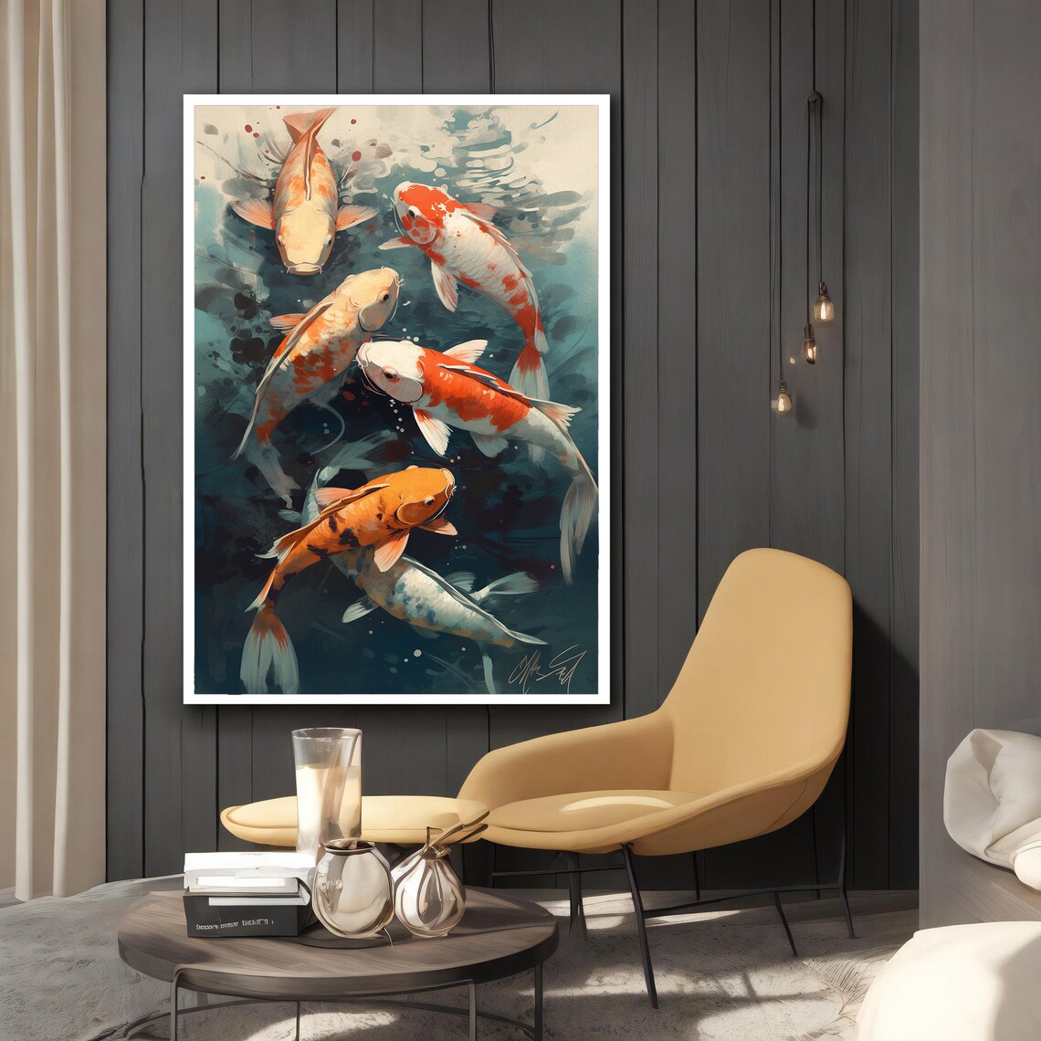 Fishes Painting Floating Fish Animal Art With Different Frame Options For Your Home And Office Modern Decor Ideas - Image 2
