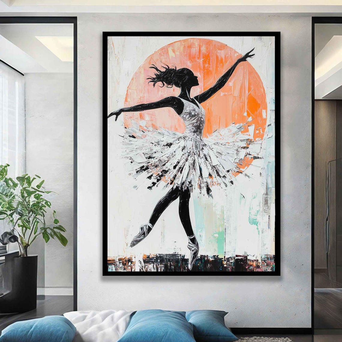 Ballerina Woman Print On Black Ballerina Woman Art Dancing Woman Wall Decor Ballerina Poster Ballerina Wall Picture - Image 3