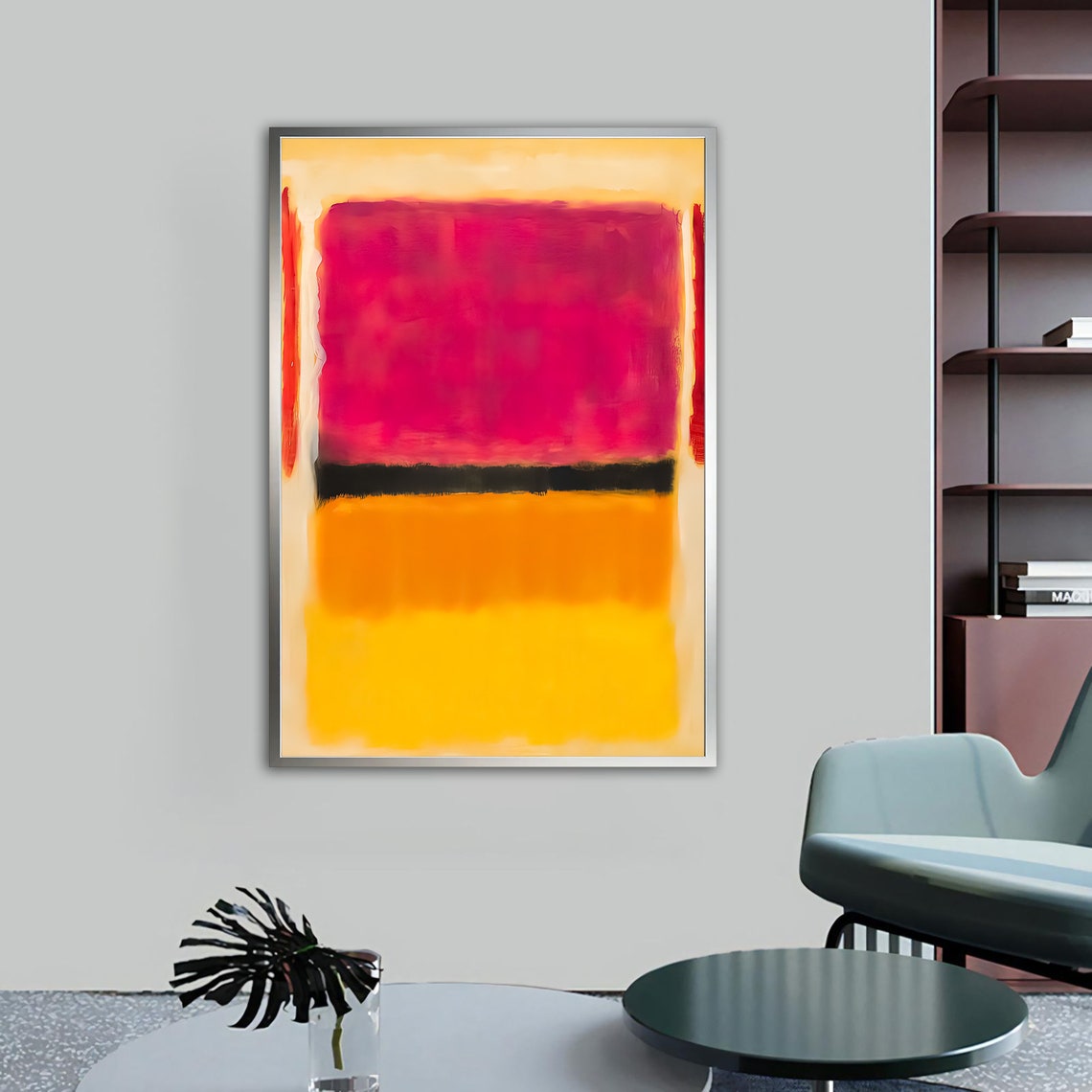 Mark Rothko Style Red Black Orange Yellow Color Field Wall Art - Image 4