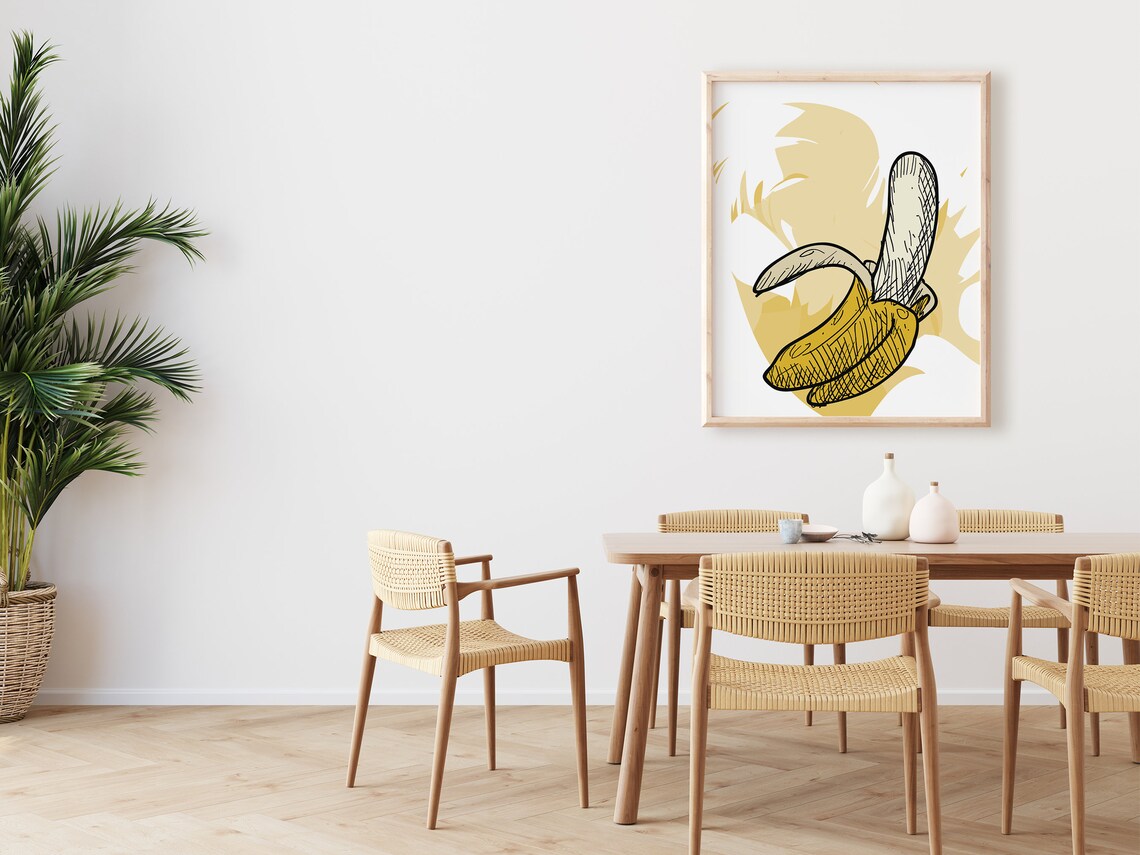 Banana Kitchen Wall Art Boho Minimalist Prints Modern Art Kitchen Prints Art File - Image 2