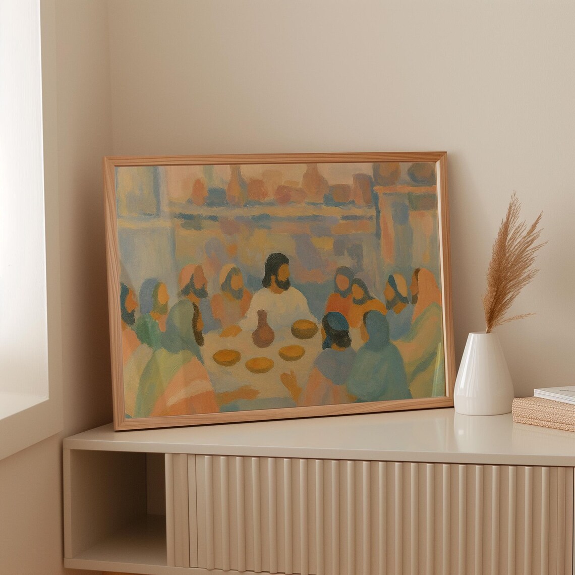 Last Supper Painting Print, Minimalist Religious Decor - Image 3
