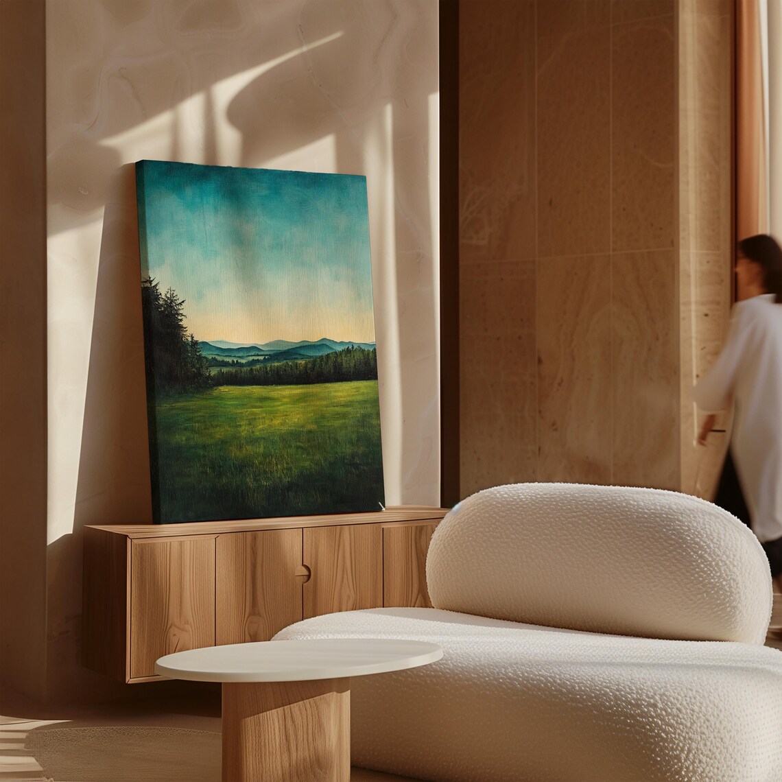 Serene Mountain Landscape, Misty Forest Art Print - Image 4