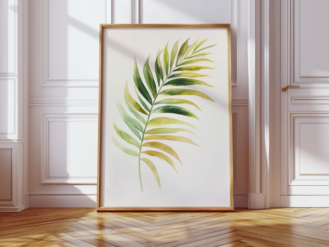 Palm Leaf Watercolor Art Print, Tropical Botanical - Image 3