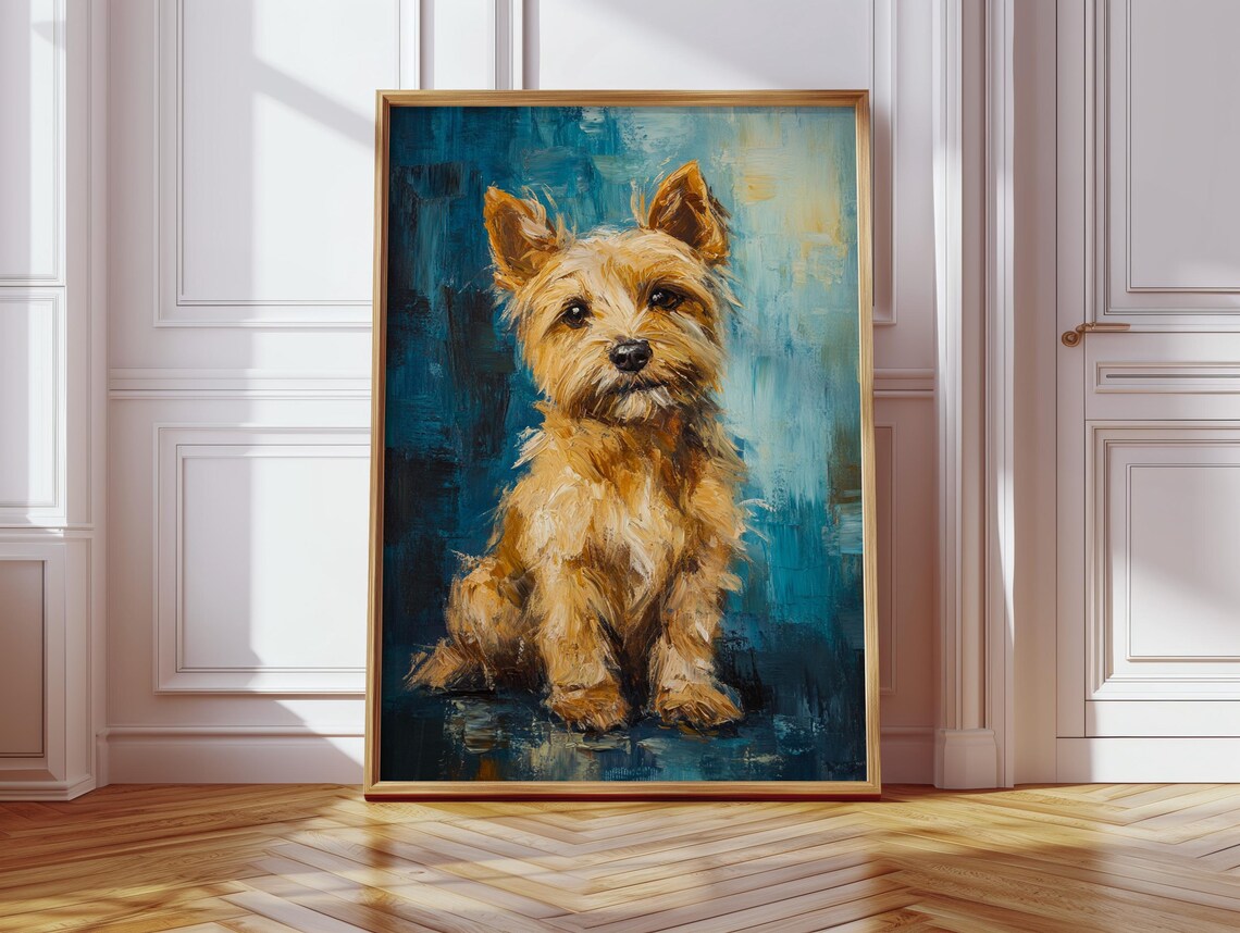 Yorkie Dog Portrait Art Print, Cute Terrier