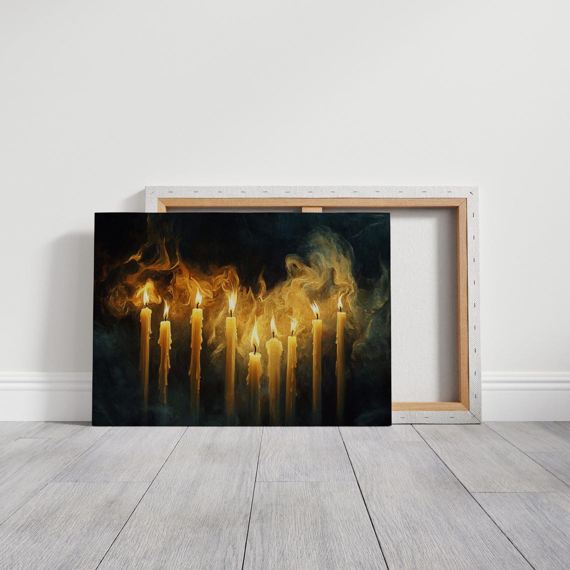 Mystical Candlelight Wall Art Print Dark Gothic Enchanted Flames Moody Wax Candles Witchy Aesthetic Decor Mysterious Home Accent - Image 2