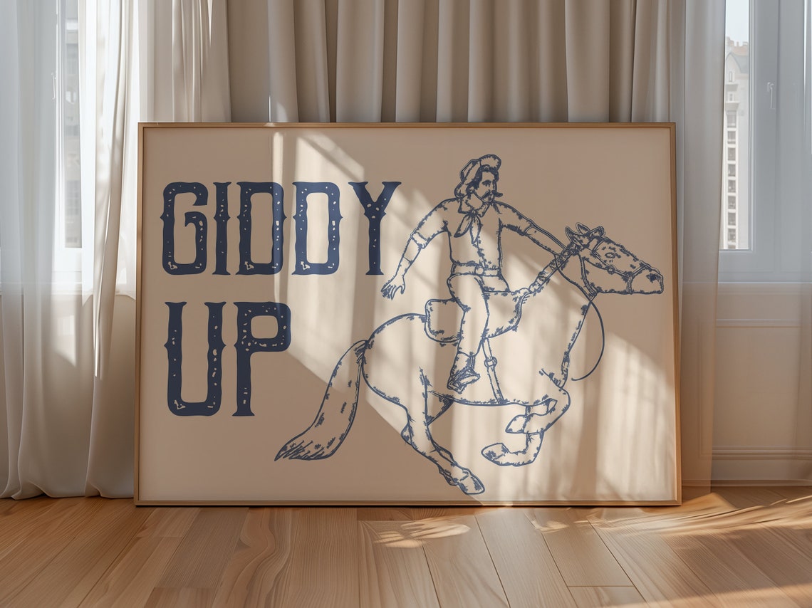 Western Style Art Print Boho Minimalist Prints Modern Art Bohominimalistdecor Cowboy Art File