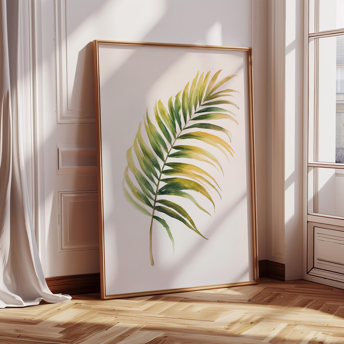 Tropical Palm Leaf Watercolor, Botanical Decor - Image 3