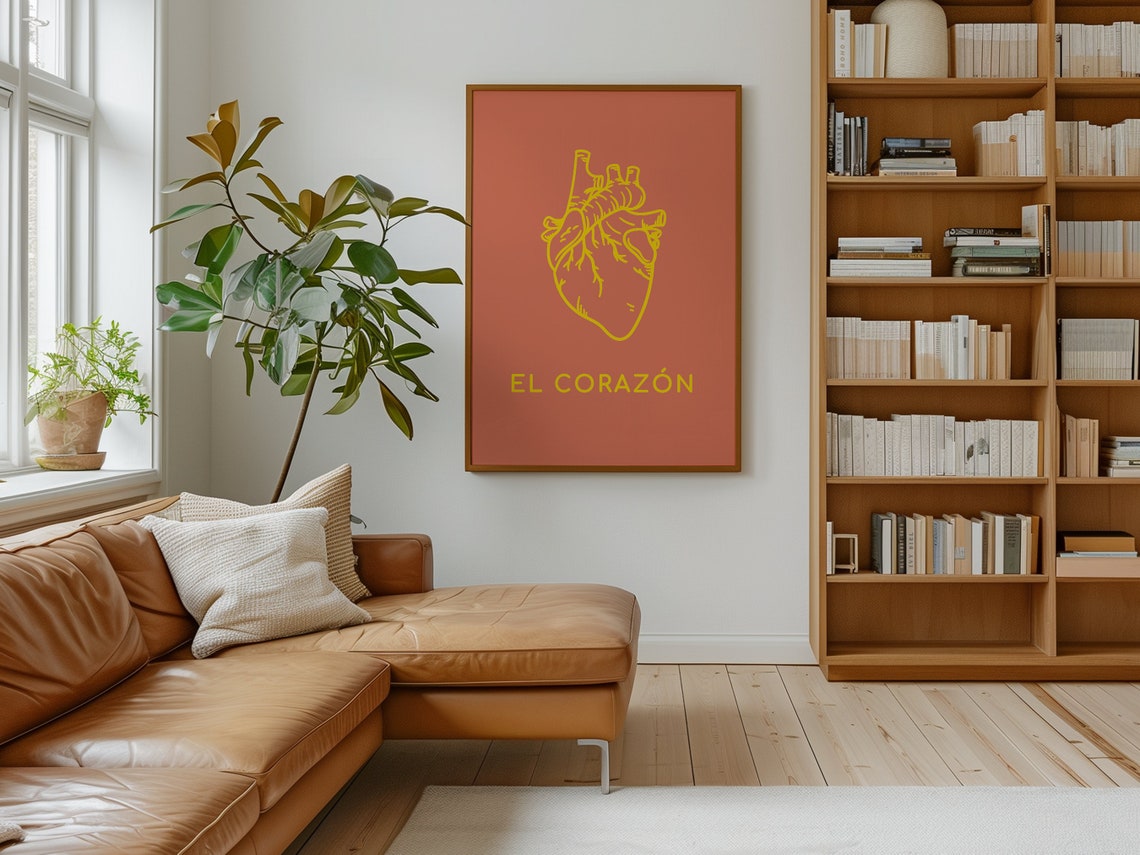 El Corazon Anatomical Heart Mexican Loteria Inspired Art Print - Image 4
