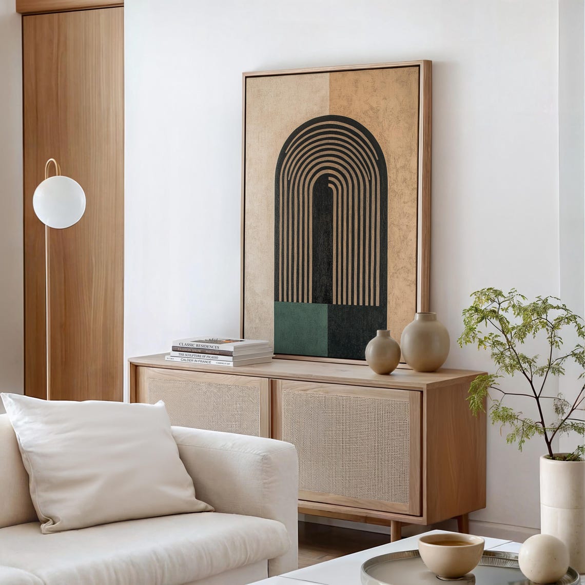 Modern Minimalist Archway With Bold Geometric Lines And Earth Toned Palette - Image 3