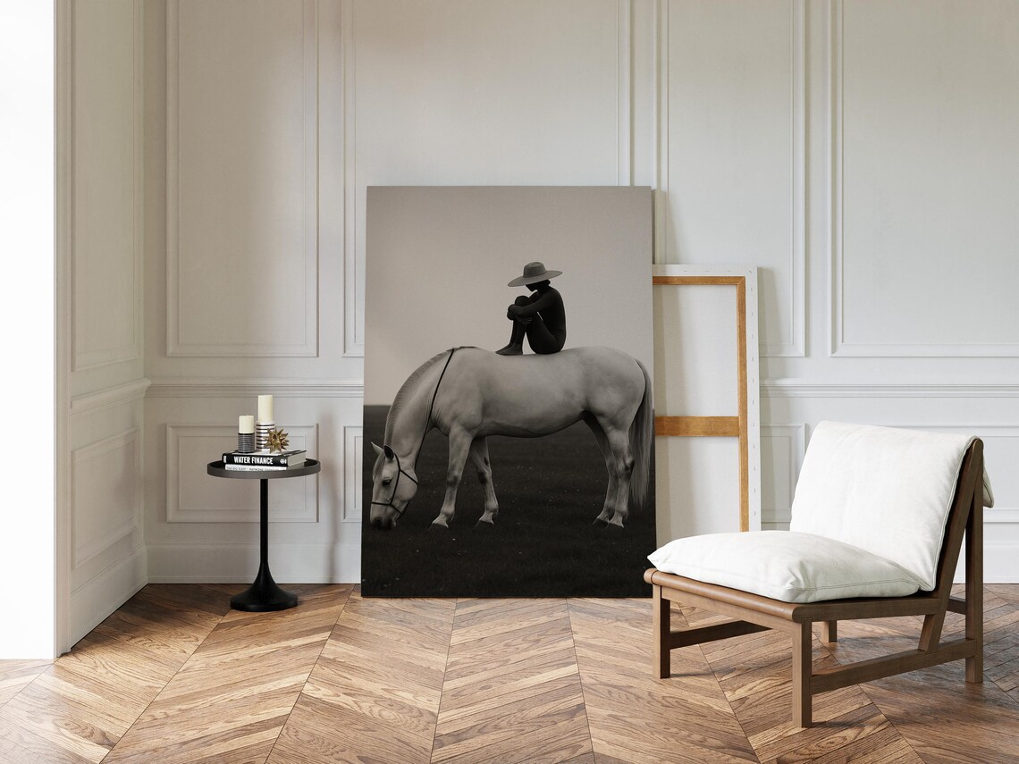 Minimalist Horse And Rider Art Print, Western Photography - Image 3