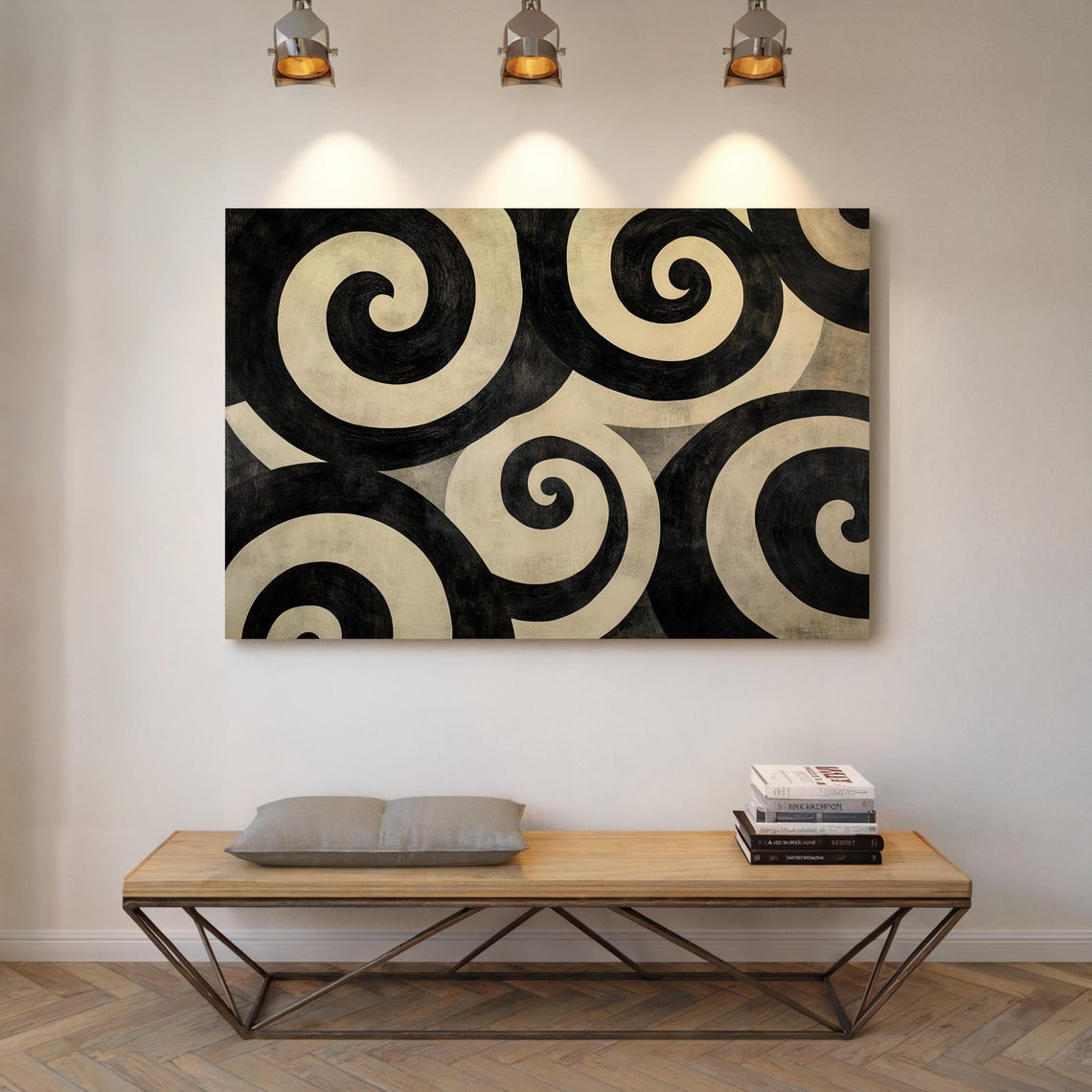 Abstract Black And White Spiral Pattern - Image 2