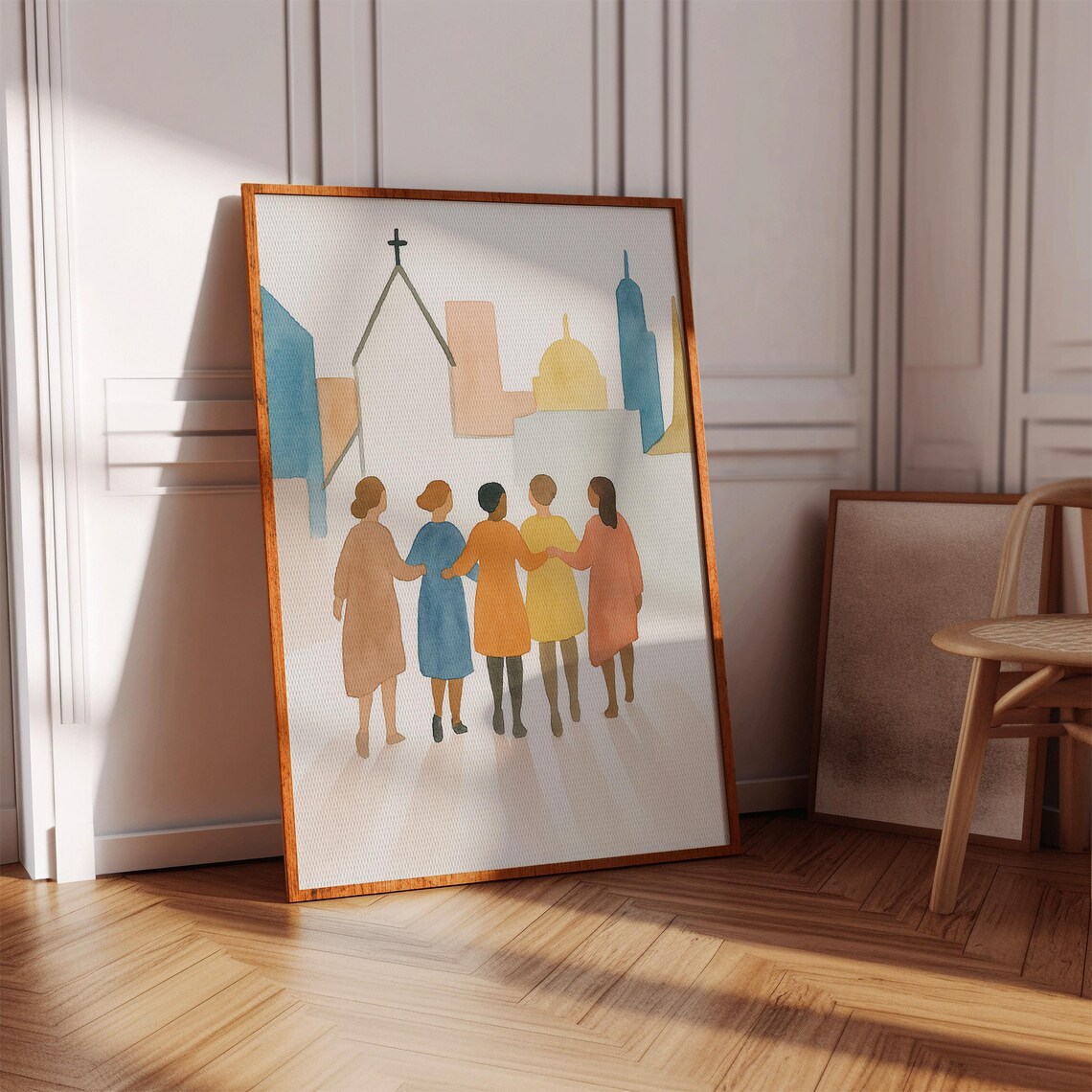 Watercolor Church Community Women, Christian Faith Art - Image 4