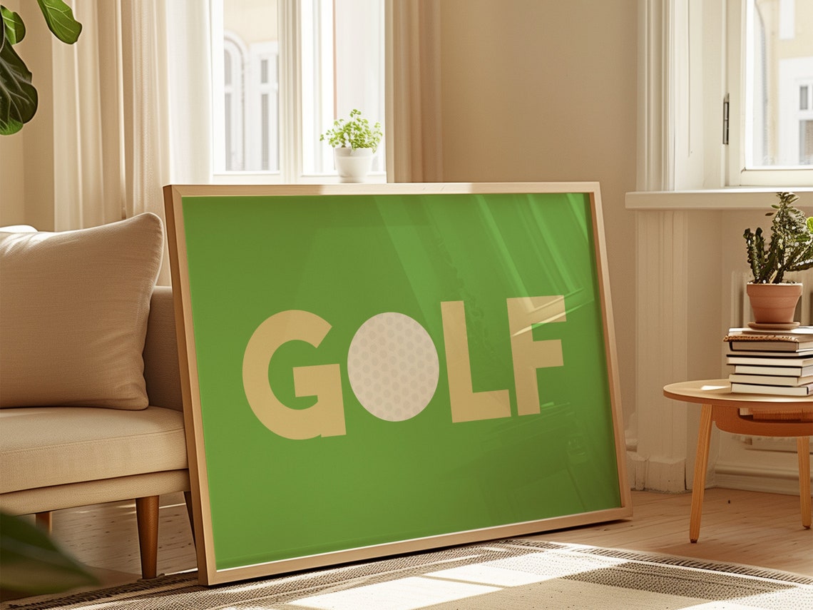 Golf Ball Retro Golf Wall Art Boho Minimalist Prints Modern Art Bohominimalistdecor Retro Art File