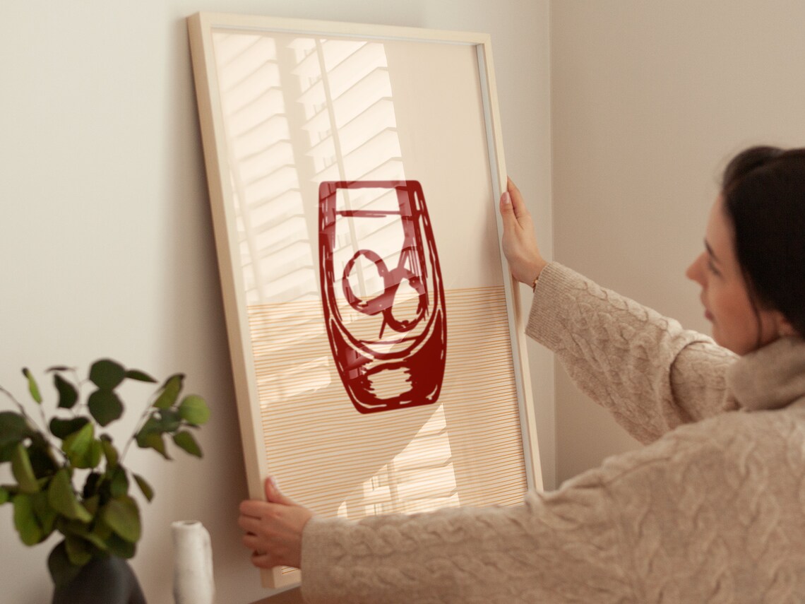 Boho Cocktail Art, Minimalist Modern Decor - Image 4