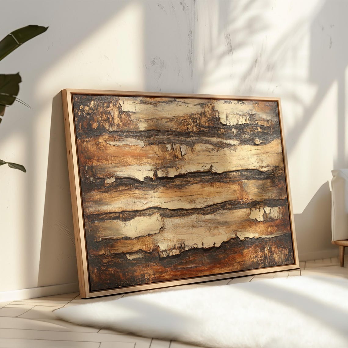 Rustic Wood Texture Abstract Brown Earthy Tones Wall Art Print - Image 5