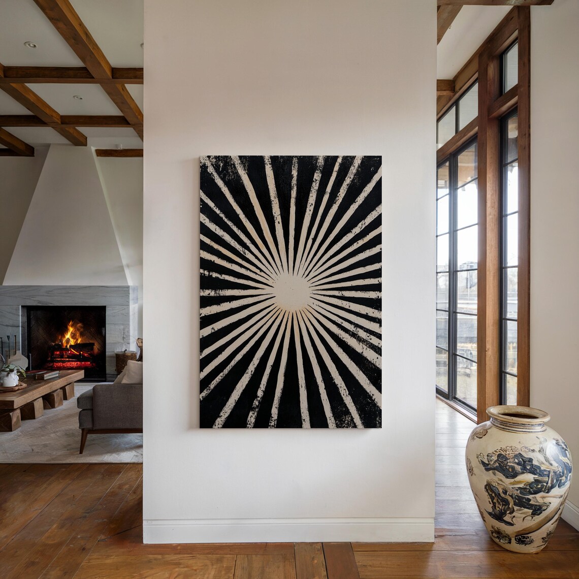 Sunburst Abstract Design, Modern Art Enthusiast Print - Image 2