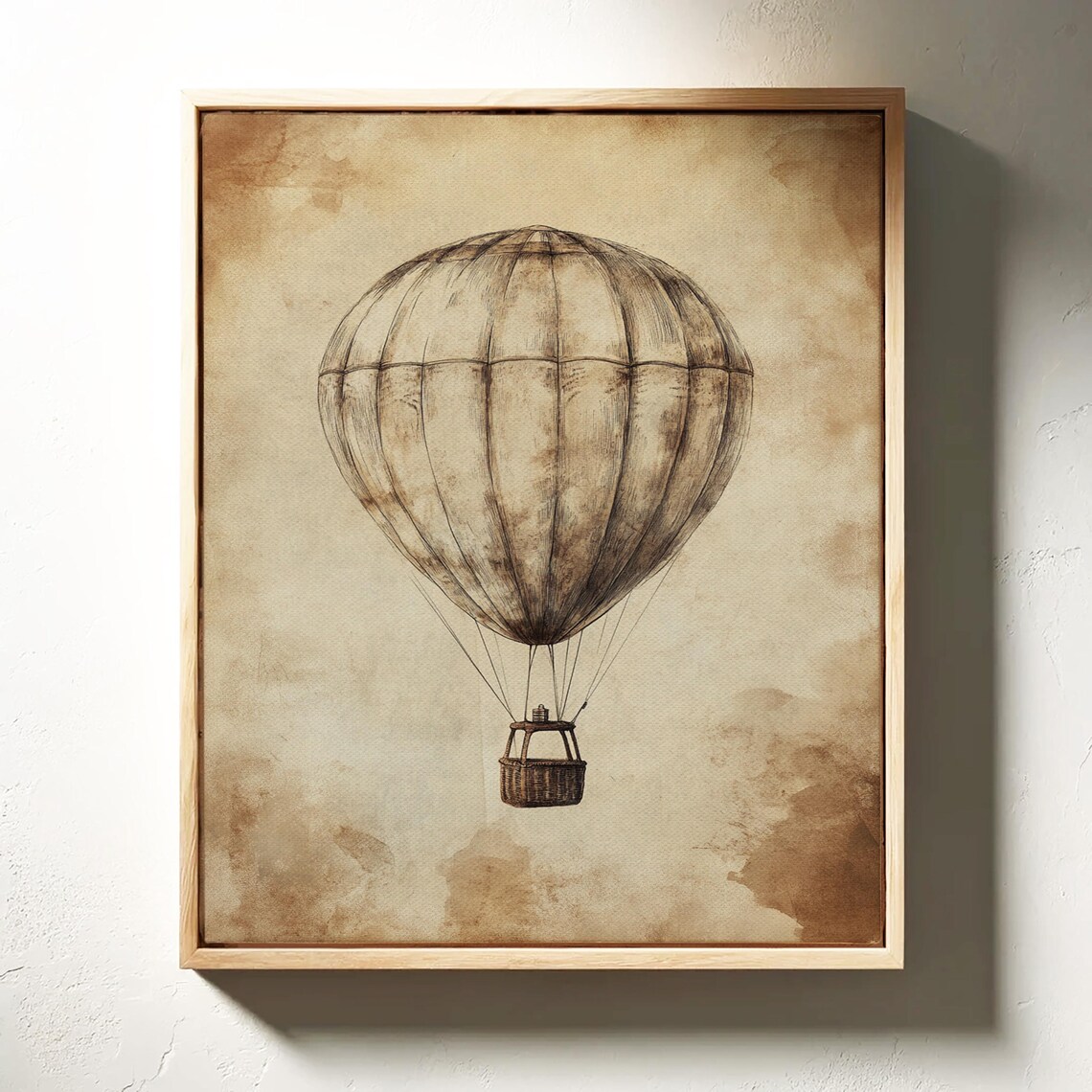 Vintage Hot Air Balloon, Antique Aviation Travel Poster - Image 3