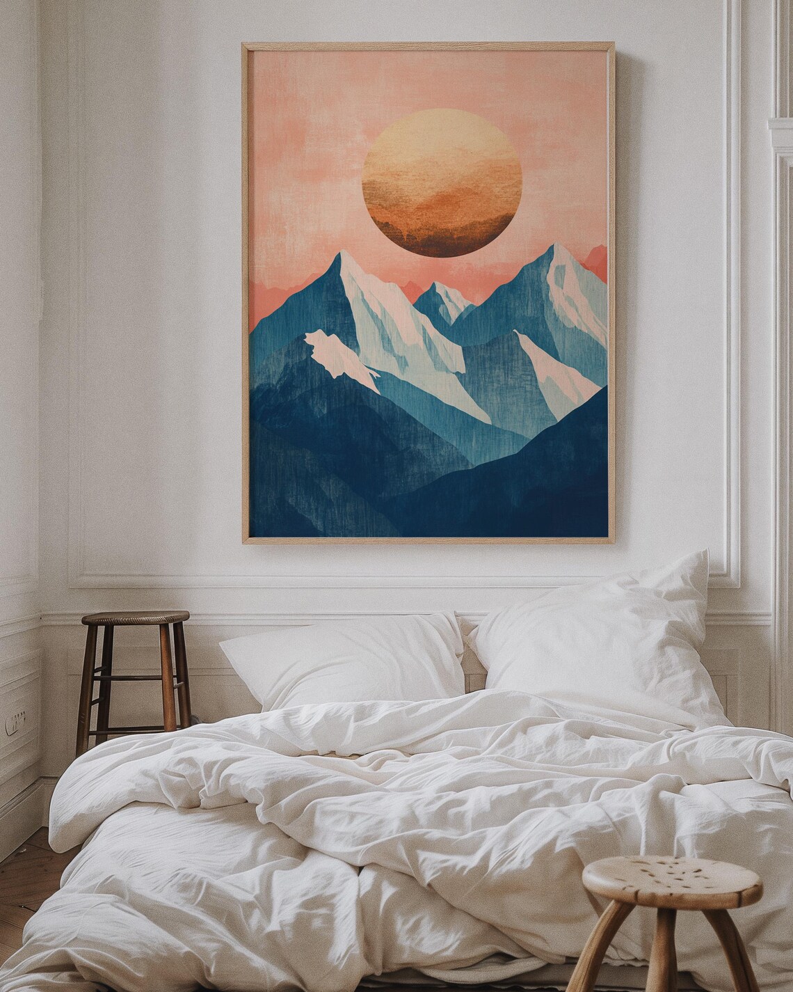Abstract Mountain Sunset, Modern Geometric Landscape - Image 4