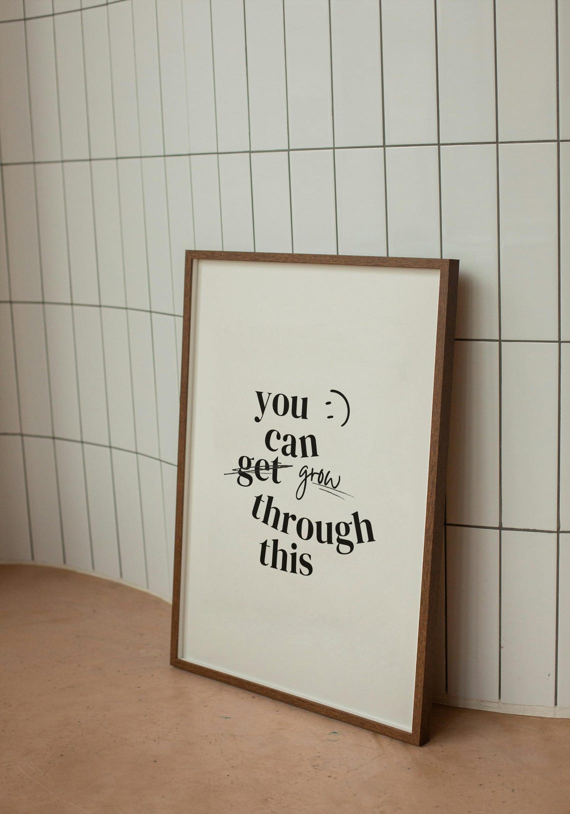 Encouraging You Can Grow Through This Quote Typography Art Print - Image 2