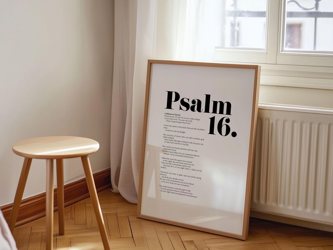 Psalm 16 Bible Verse, Modern Scripture Art Print