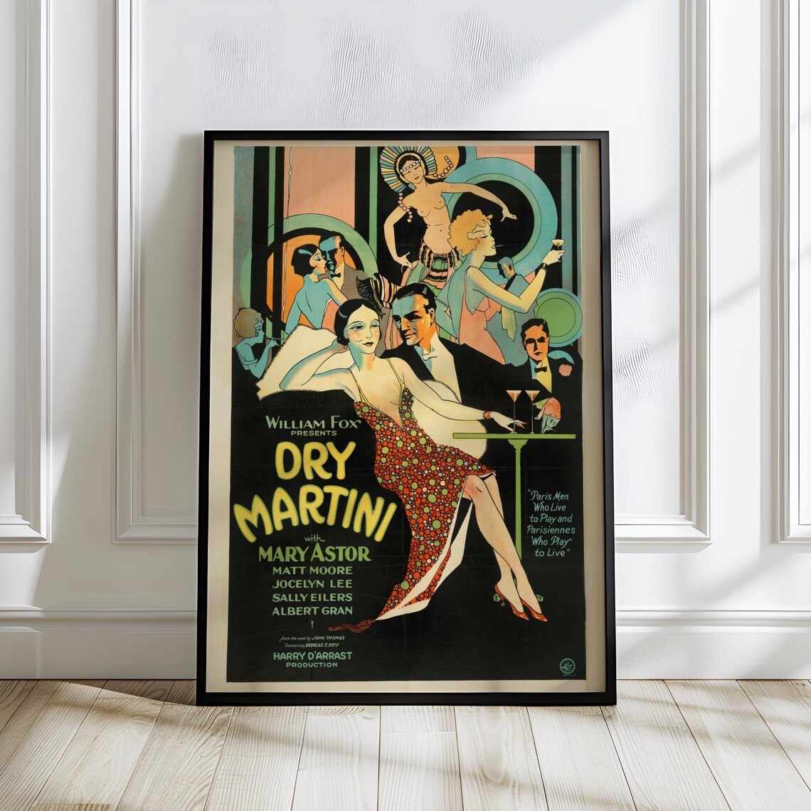 Dry Martini Vintage Art Deco Cocktail Print