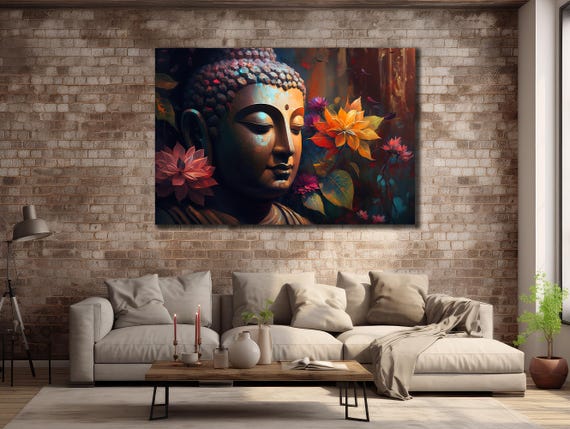 Colorful Buddha Print Asian Painting Wall Decor House Gift Idea For Wall Decor Yoga Wall Art Spiritual Poster Home Decoration