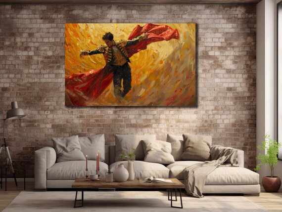 Bullfight Print Wall Art Matador Bull Fighting Spanish Matador Poster Home Decor Room Gift Matador Painting Art Print