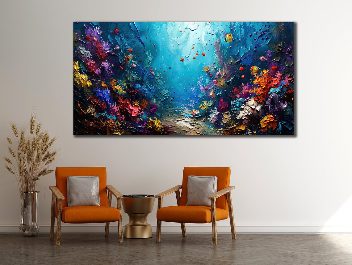 Blue Ocean Fish Art Print, Bedroom Coastal Decor - Image 2