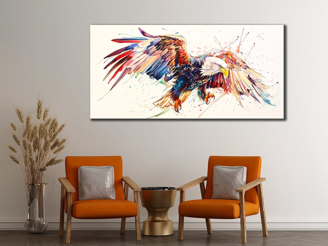 Rainbow Eagle Art Print, Animal Home Decor - Image 2