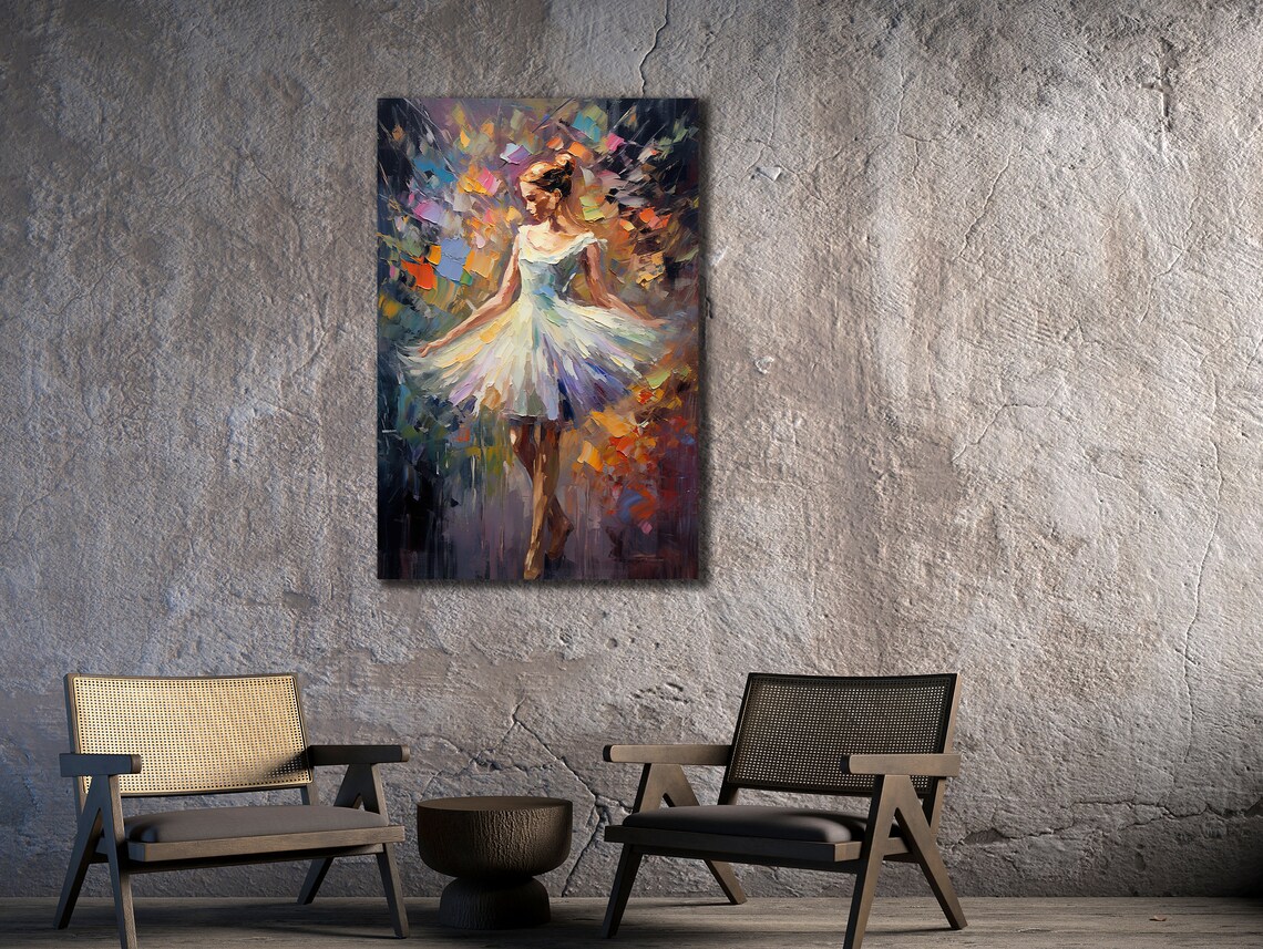 Ballerina Tutu Impressionist Painting Graceful Dancer Elegant Ballet Wall Poster - Image 2