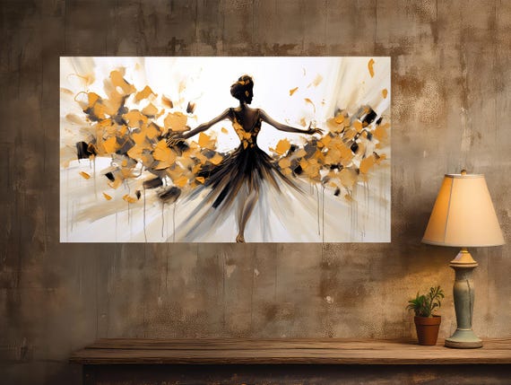 Ballerina Print Art Dancer Wall Art Woman Painting On Elegant Oil Printing Art Gift For Her Woman Dancer Wall Decor