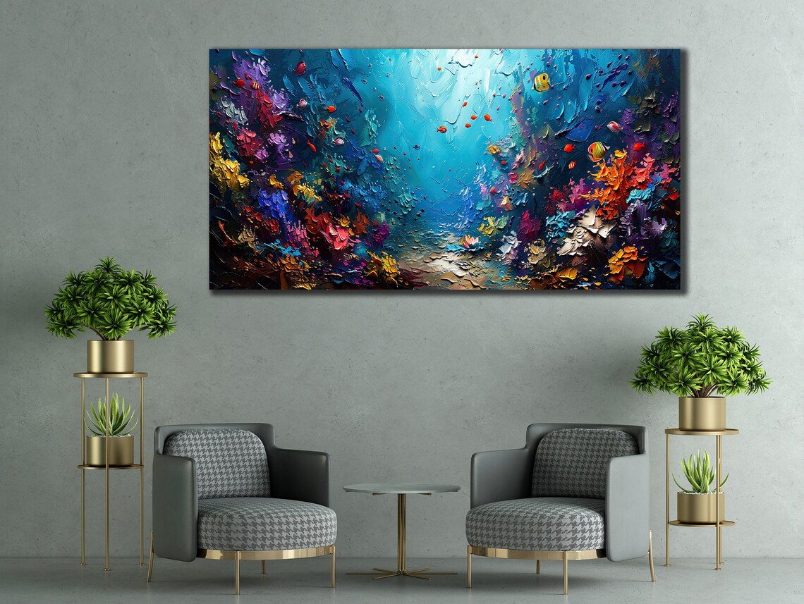 Blue Ocean Fish Art Print, Bedroom Coastal Decor - Image 3