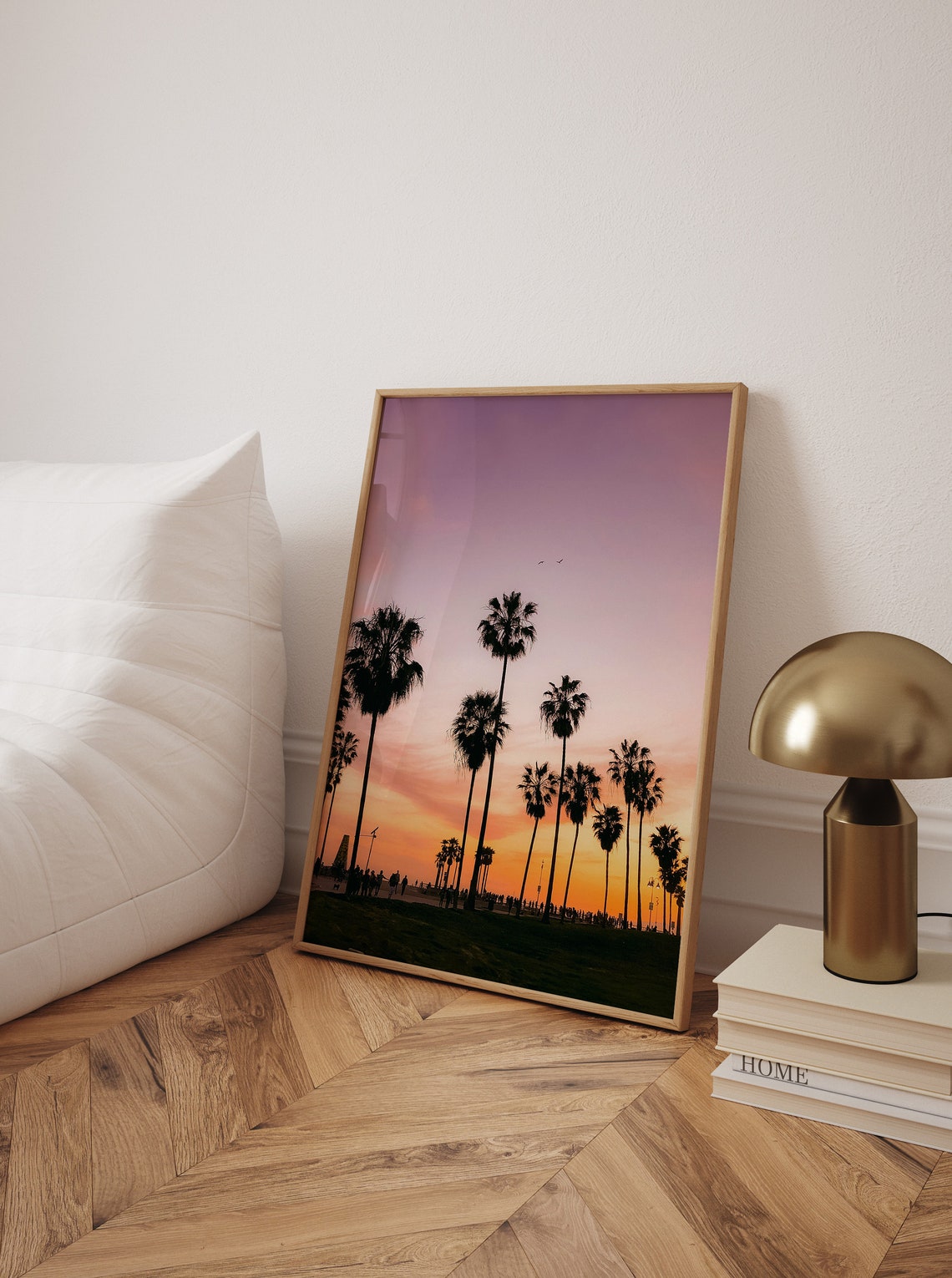 Venice Beach Palm Silhouettes Colorful Sunset Photography Poster