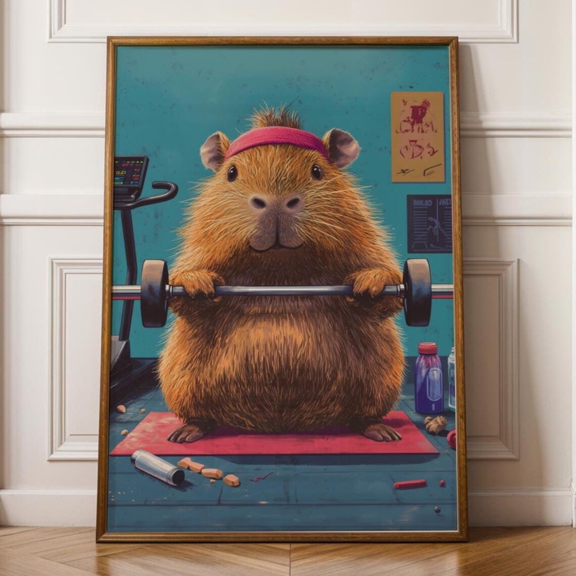 Funny Gym Capybara Fitness Wall Art Print