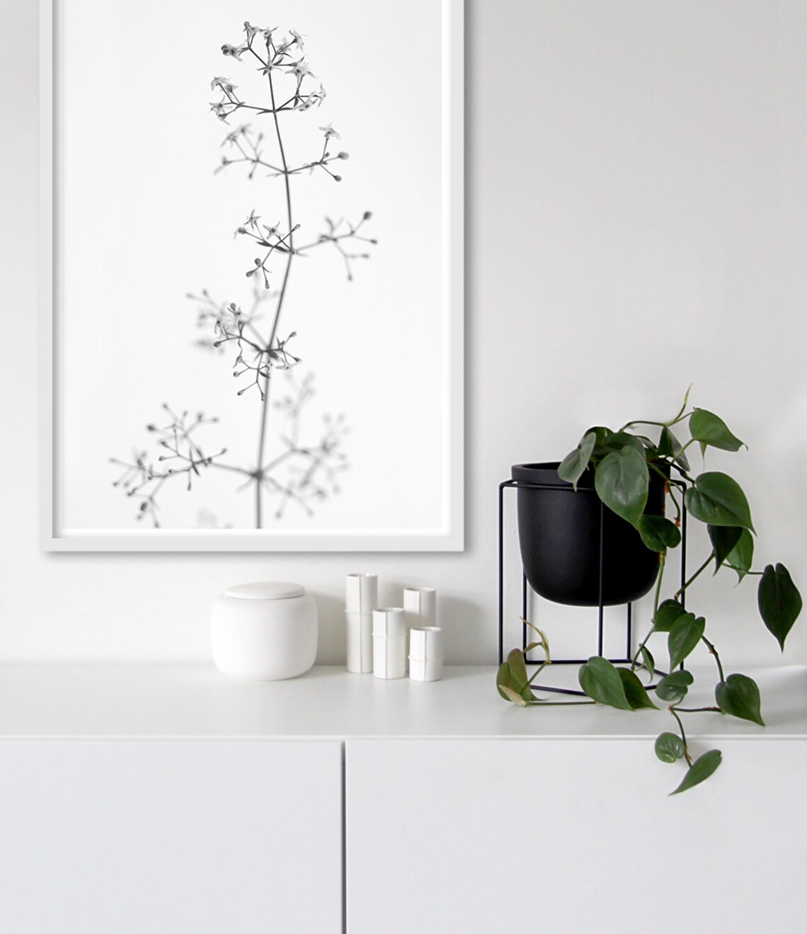 Black and White Flower Photography, Scandi Decor - Image 3