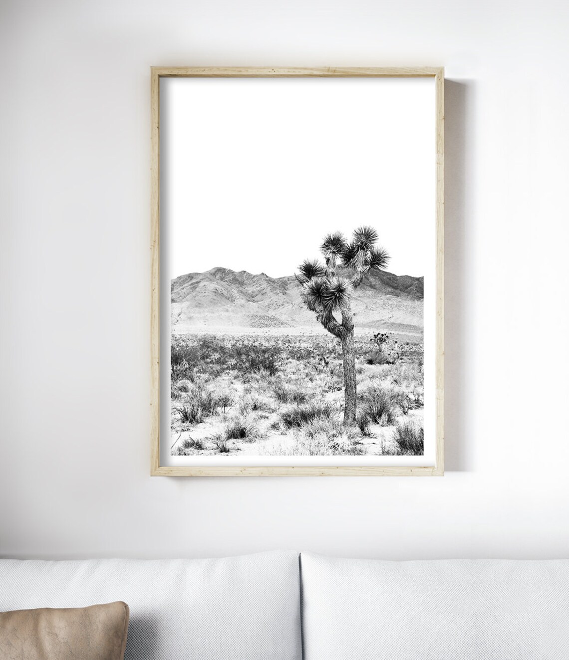 Joshua Tree Black-and-White Desert Print, Travel Poster - Image 3