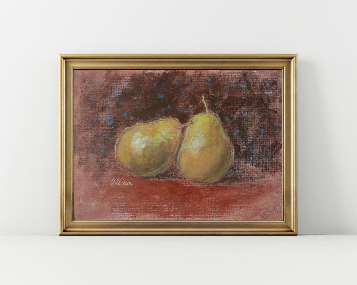 Pears Dark Painting Art Print - Image 2