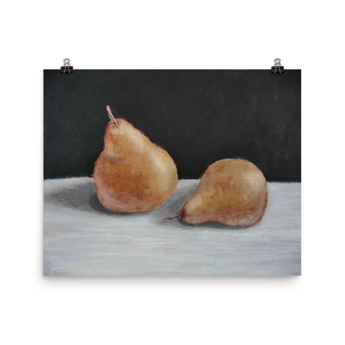Pear Painting, Black Background Art Print - Image 3