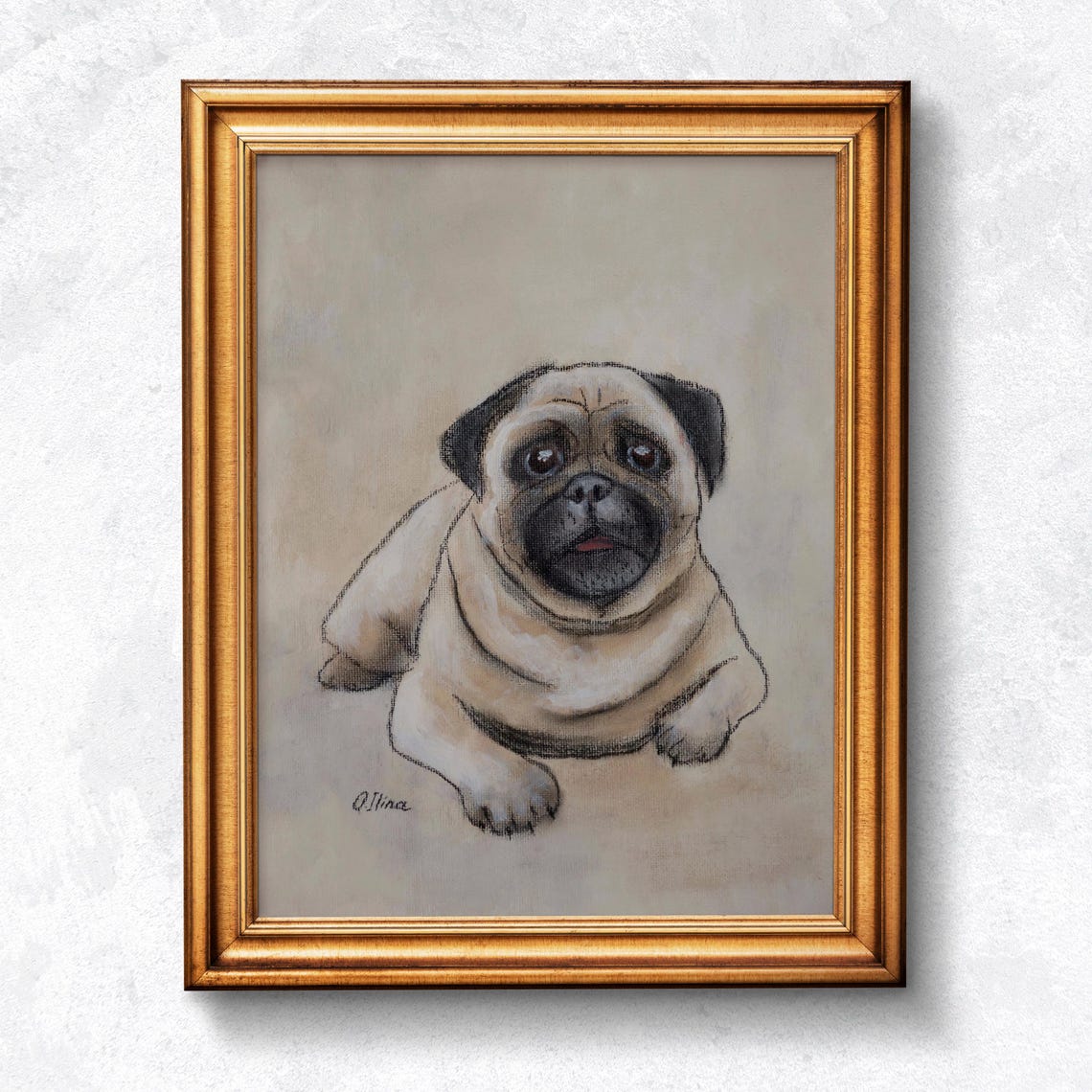 Pug Art Print, Original Painting Poster - Image 2