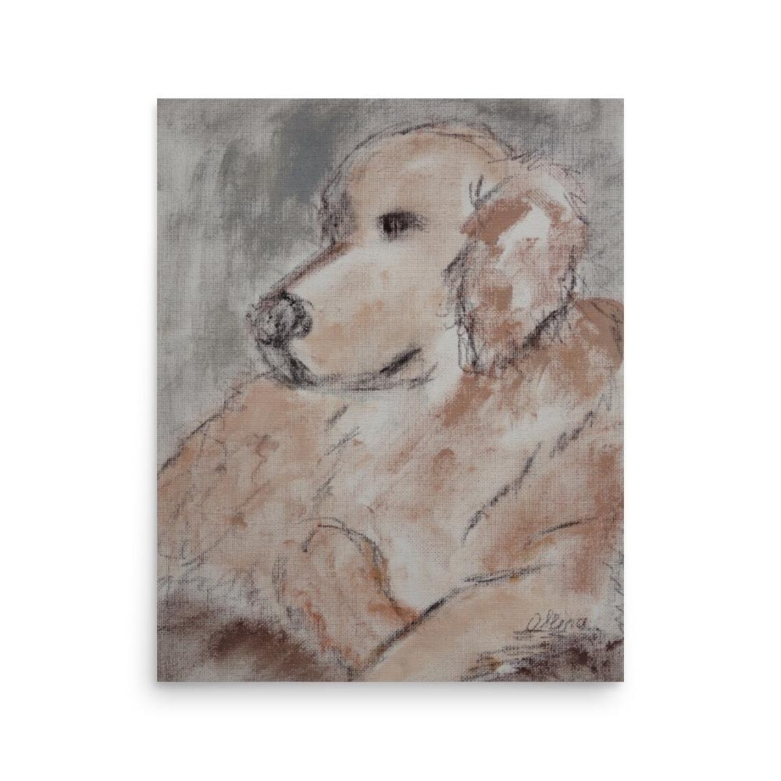 Golden Retriever Sketch Drawing Art Print - Image 3