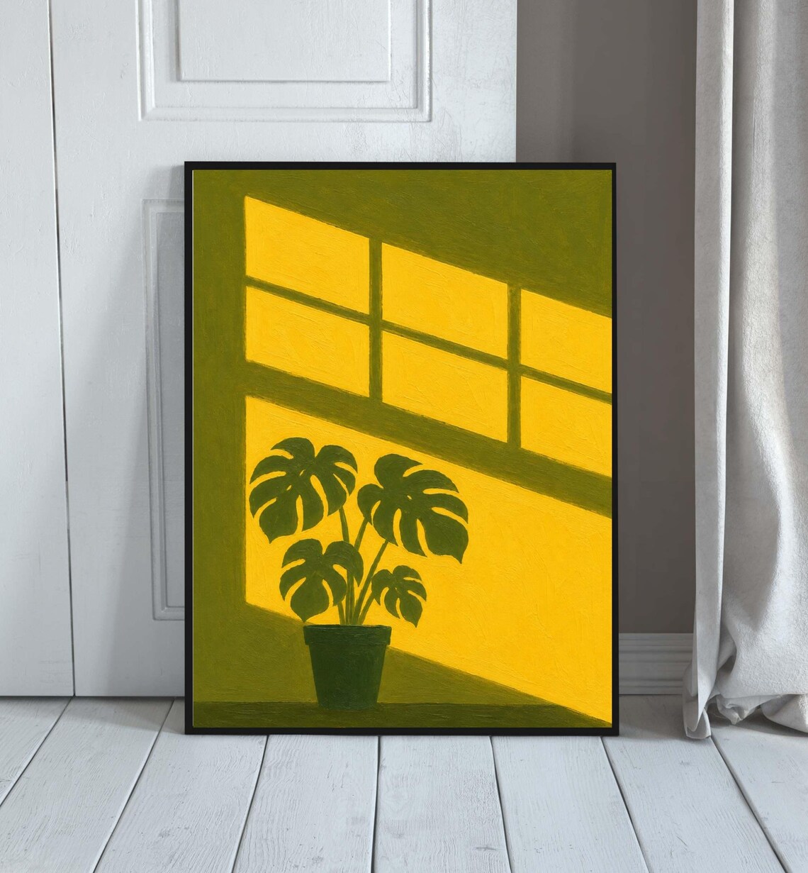 Monstera Art Print, Mid Century Modern Decor