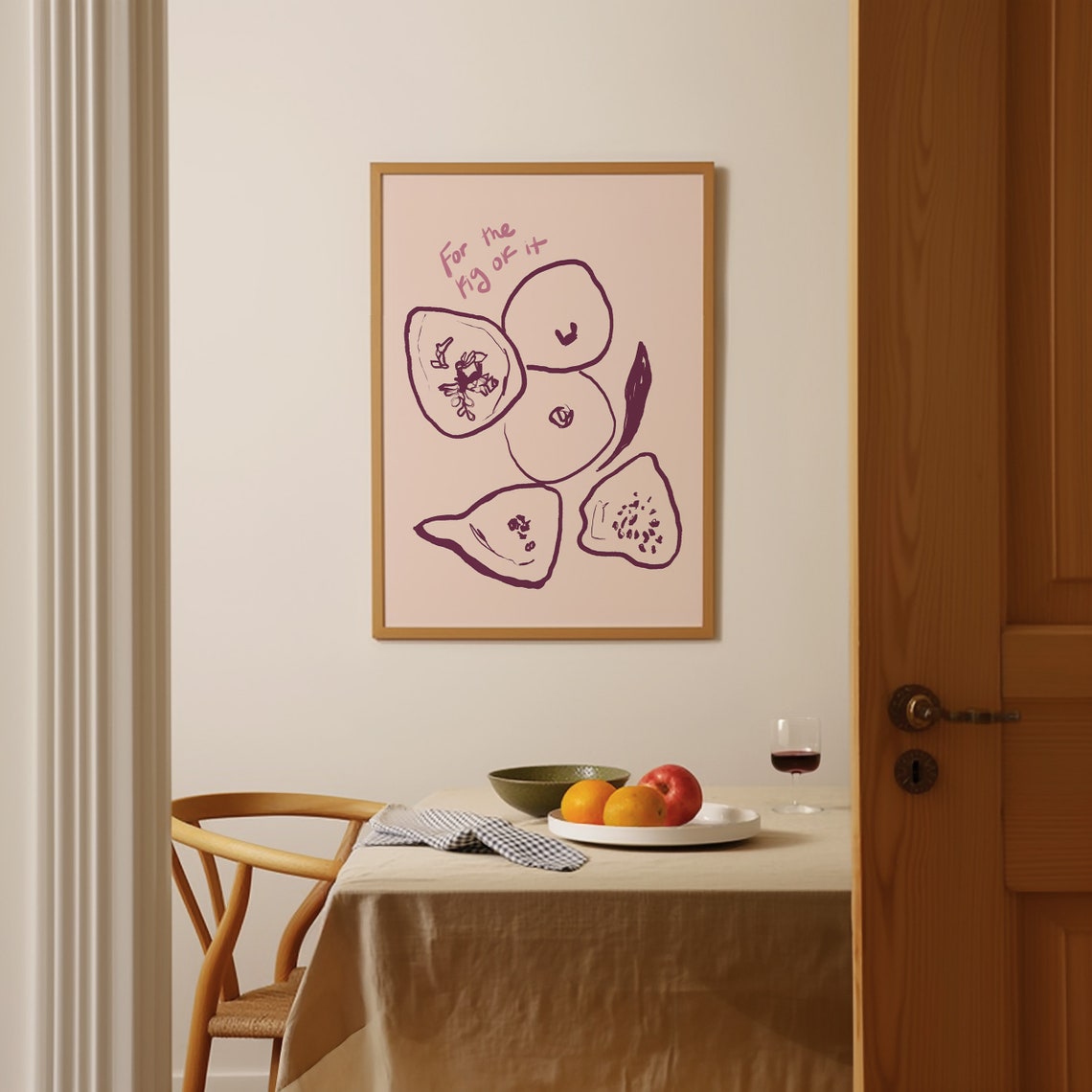 Funny For The Fig Of It Hand Drawn Figs Kitchen Decor Poster - Image 3