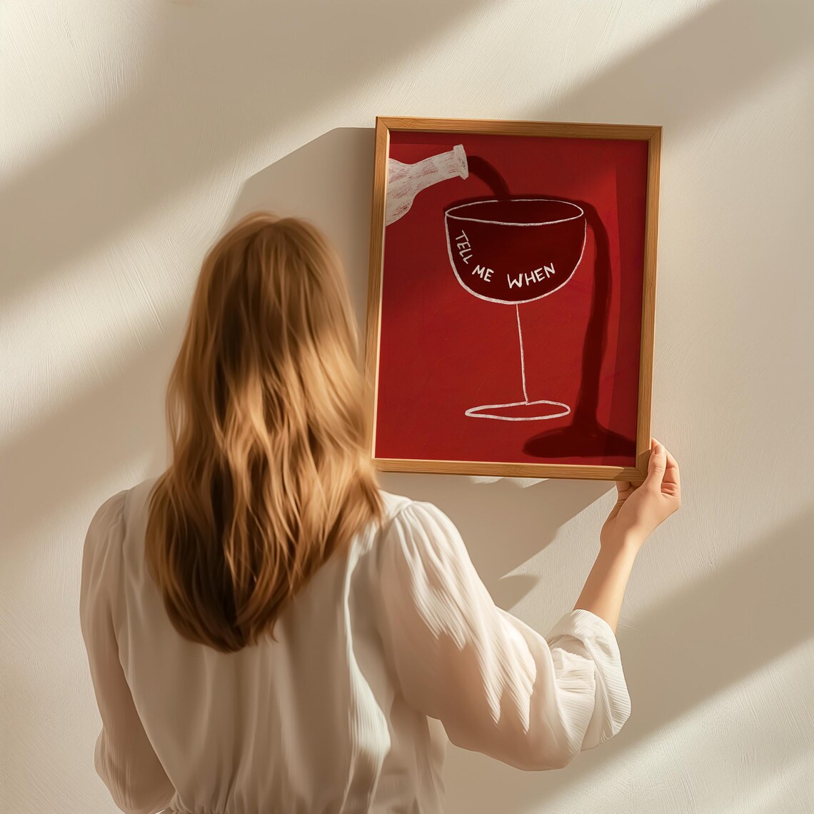 Tell Me When Wine Print, Retro Mid-Century Poster - Image 2