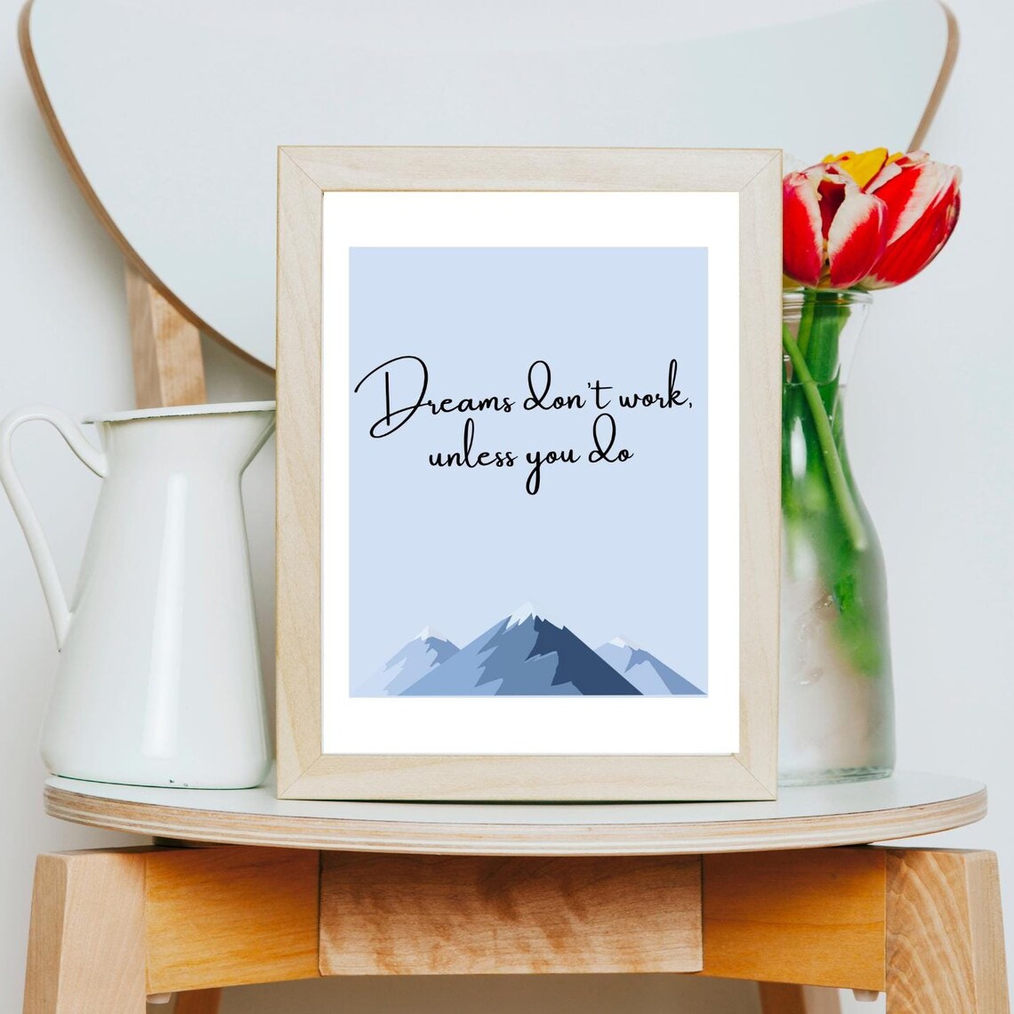 Dreams Don’t Work Motivational Print, Personalized Gift